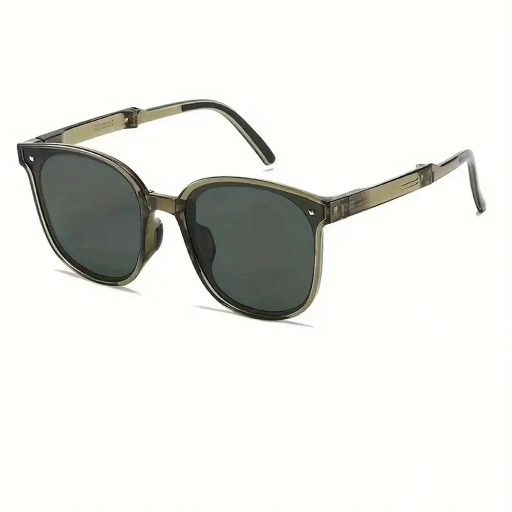 Foldable Square Frame Sunglasses, High-Quality Polarized Lenses, With Case - Picture 6 of 7